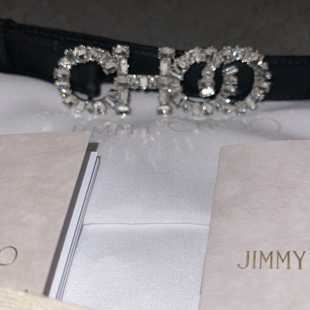 Brand new Jimmy Choo belt size 100 with crystals on buckle. - Picture 2 of 4